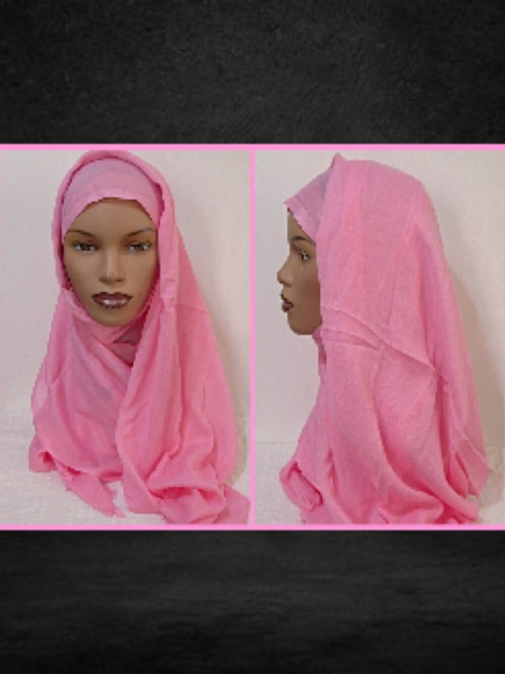 Turkish Pink color Pashmina Headscarf Muslim Hijab Shawl 25 x 67 - Picture 1 of 5